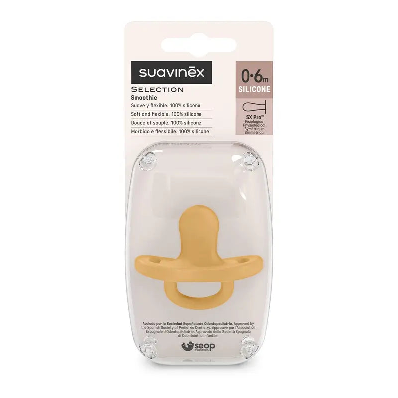 Suavinex Schnuller alle Silikon Physiologische Sx Pro, 0/6 Monate, Honig