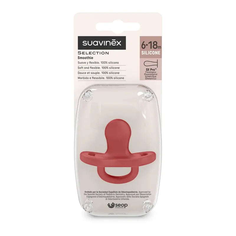 Suavinex Schnuller alle Silikon physiologischen Sx Pro, 6/18 Monate, Chili Pepper