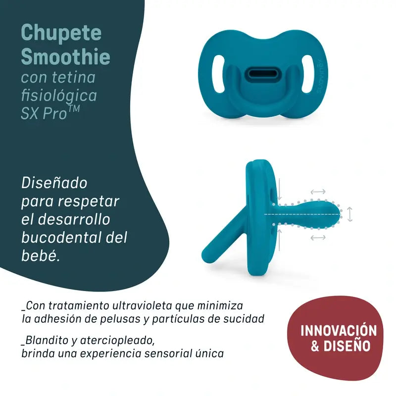 Suavinex Schnuller alle Silikon Physiologische Sx Pro, 6/18 Monate, Deep Ocean