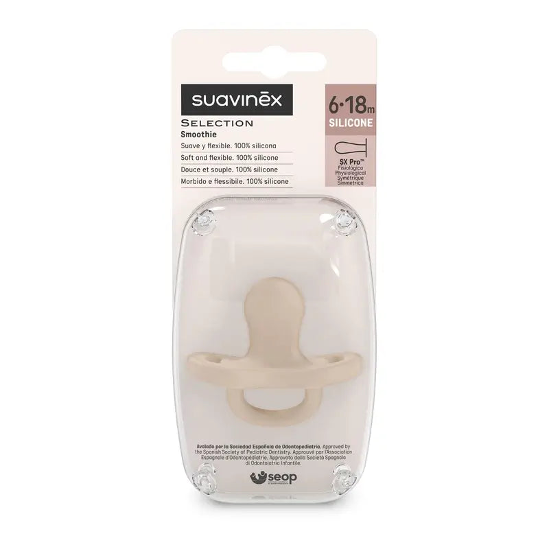 Suavinex Schnuller alle Silikon Schnuller Sx Pro, 6/18 Monate, Irish Cream