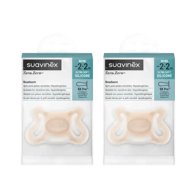 Suavinex Schnuller Null Null Null, -2/2 Monate, tief, 2 Einheiten