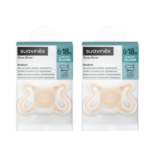 Suavinex Schnuller Null Null, 6/18 Monate, Messe, 2 Einheiten