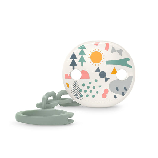 Suavinex Schnuller, Schnullerkette Baby +0 Monate, Walk Green, 1 Stück