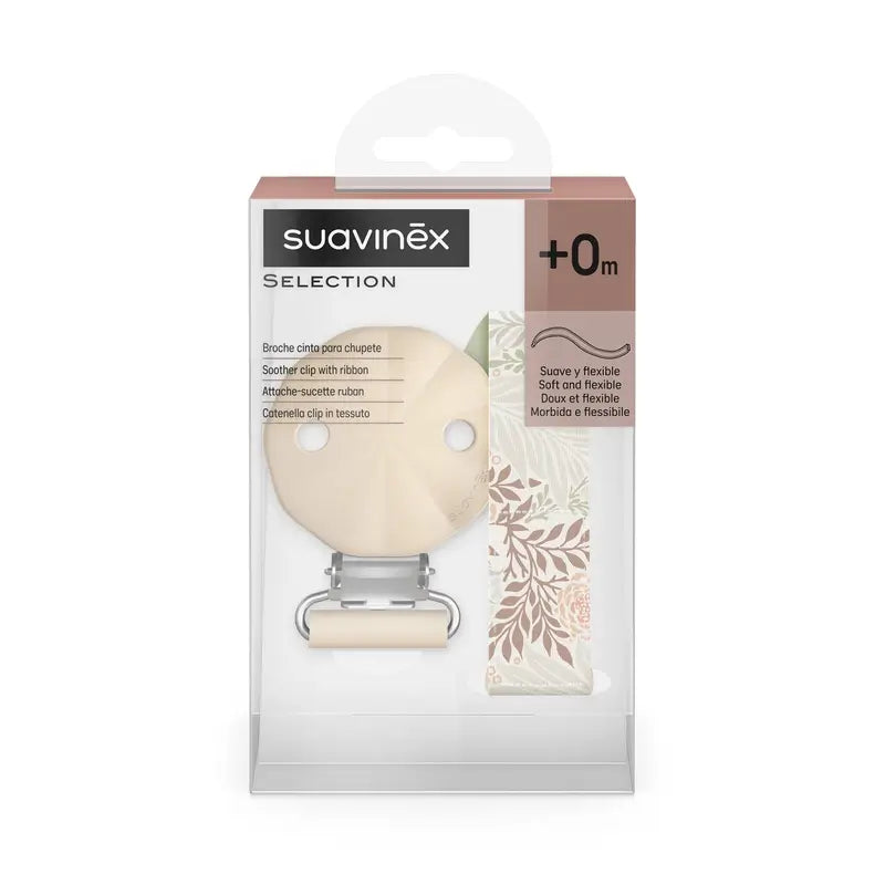Suavinex Stoff Schnuller +0 Monate, Poesie Beige