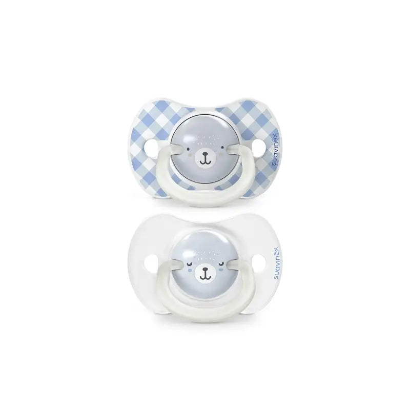 Suavinex Night & Day Nacht Schnuller Sx Pro Sauger 0/6 Monate Blau, 2 Stück