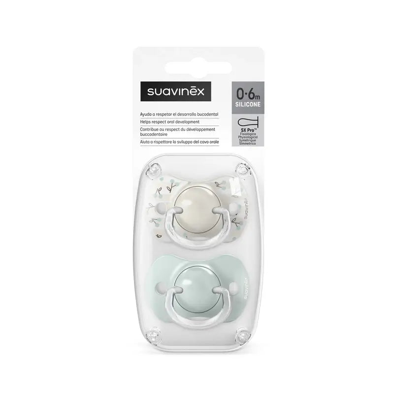 Suavinex Schnuller Sauger Sx Pro 0/6 Monate Birdies Grün, 2 Stück