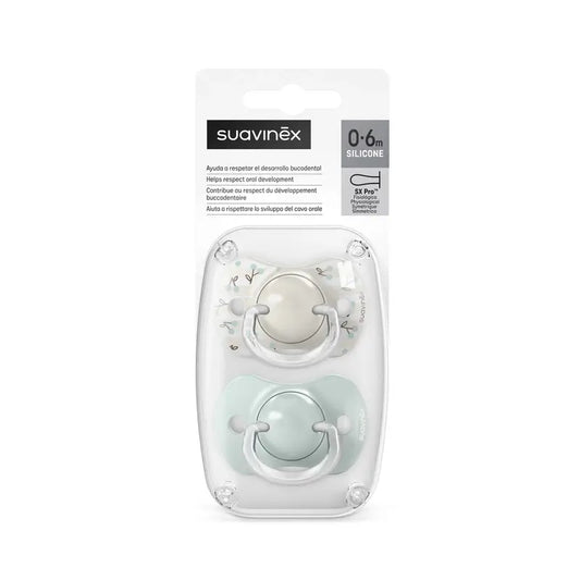 Suavinex Schnuller Sauger Sx Pro 0/6 Monate Birdies Grün, 2 Stück