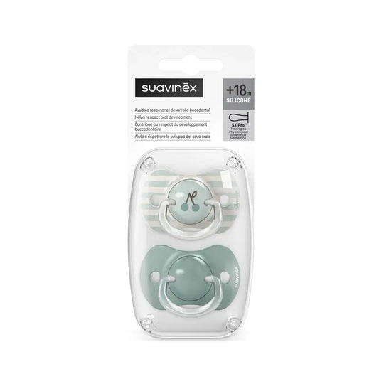 Suavinex Schnuller Sx Pro Sauger +18 Monate Birdies Grün, 2 Stück