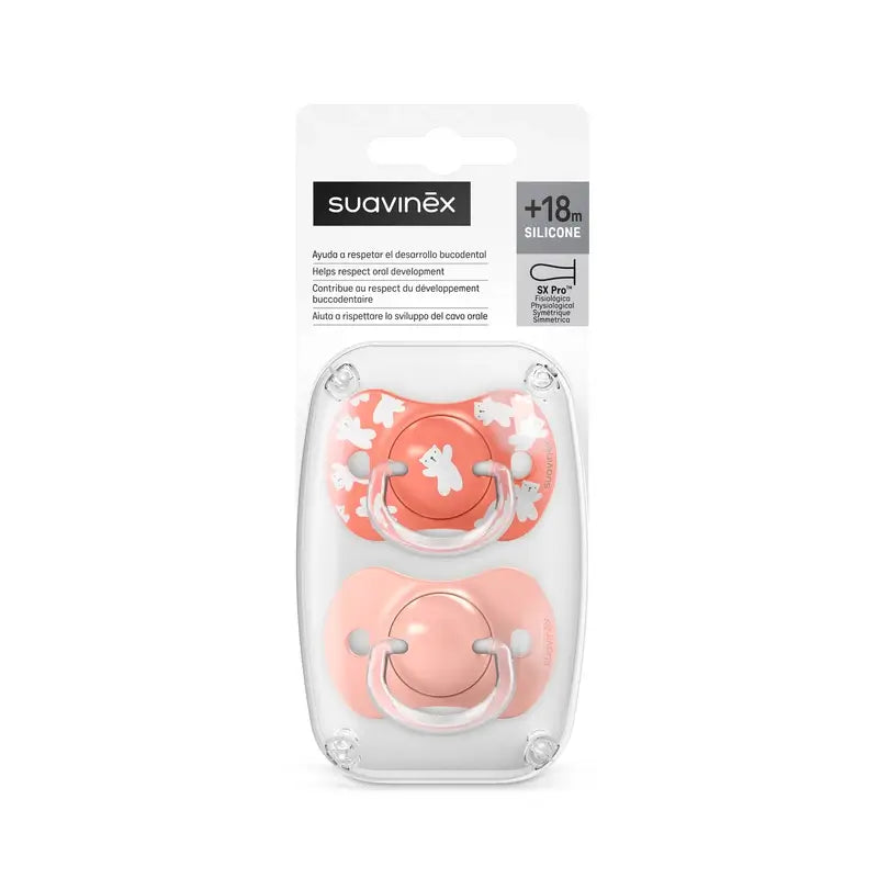 Suavinex Schnuller Sx Pro Sauger +18 Monate Wild&Free Pink, 2 Stück