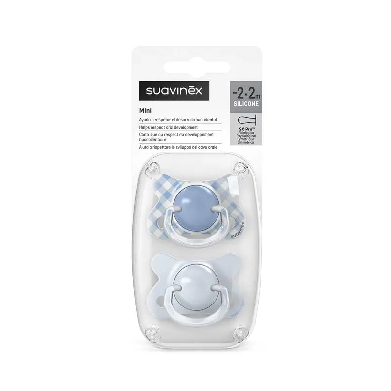 Suavinex Schnuller Sx Pro Sauger -2/2 Monate Wild&Free Blau, 2 Stück