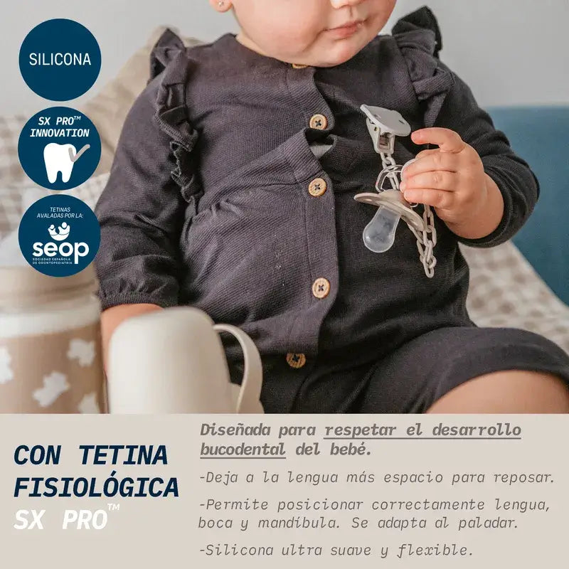 Suavinex Schnuller Sx Pro Sauger -2/2 Monate Wild&Free Beige, 2 Stück