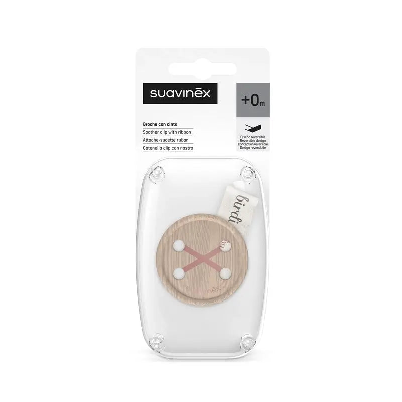 Suavinex Schnullerband +0 Monate Vögelchen Rosa