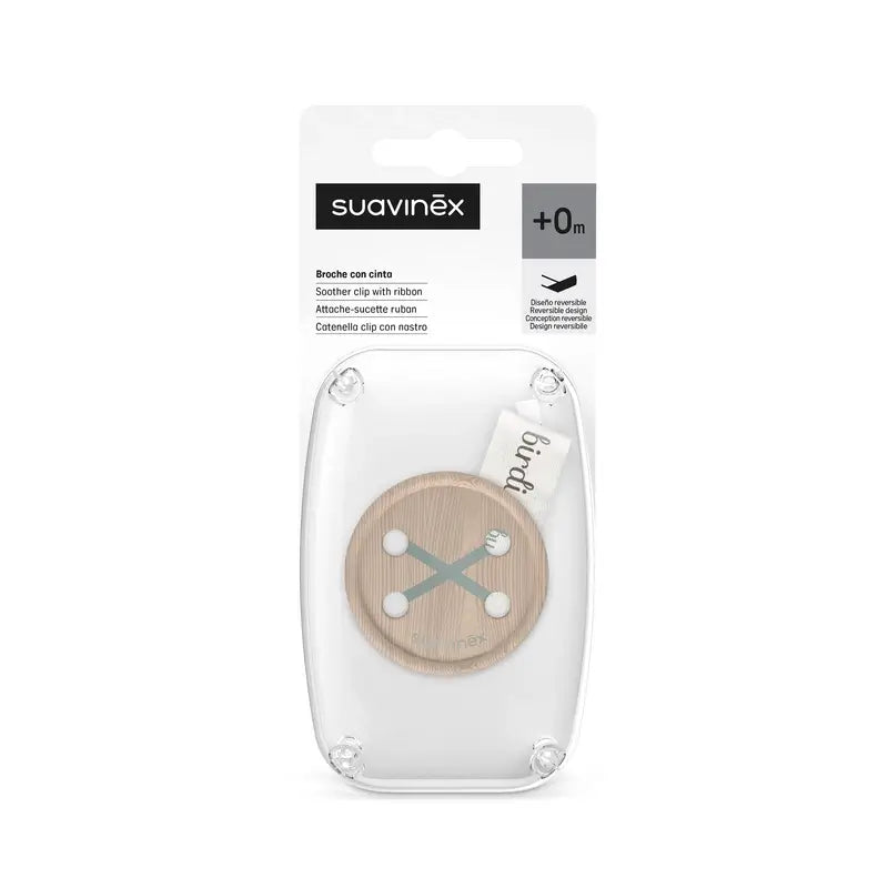 Suavinex Schnullerband +0 Monate Birdies Grün