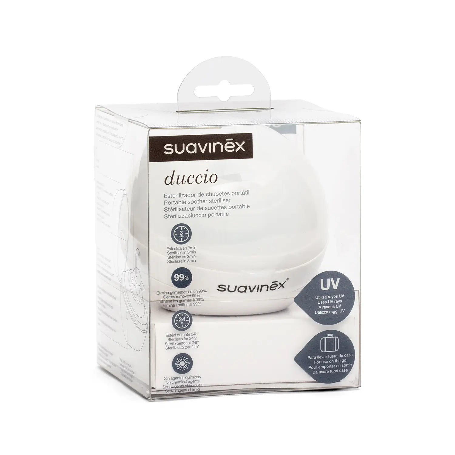 Suavinex Duccio Uv Portable Schnuller Sterilisator, weiß