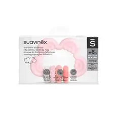 Suavinex Beißring Silikon Beißring +6 Monate, Wolke, Rosa