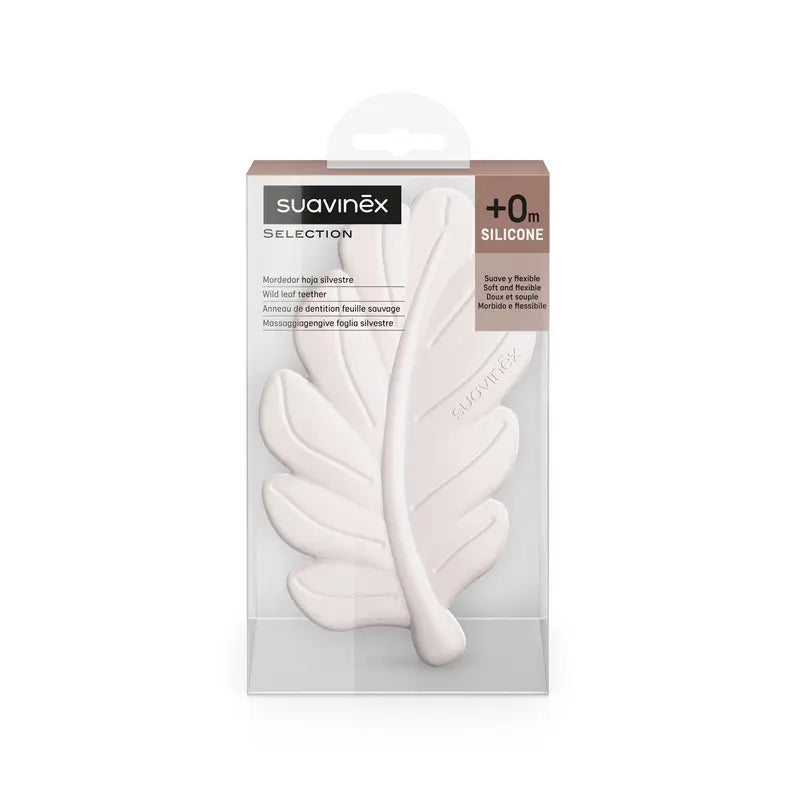 Suavinex Beißring Silikon Blatt Beißring, Rosa Poesie
