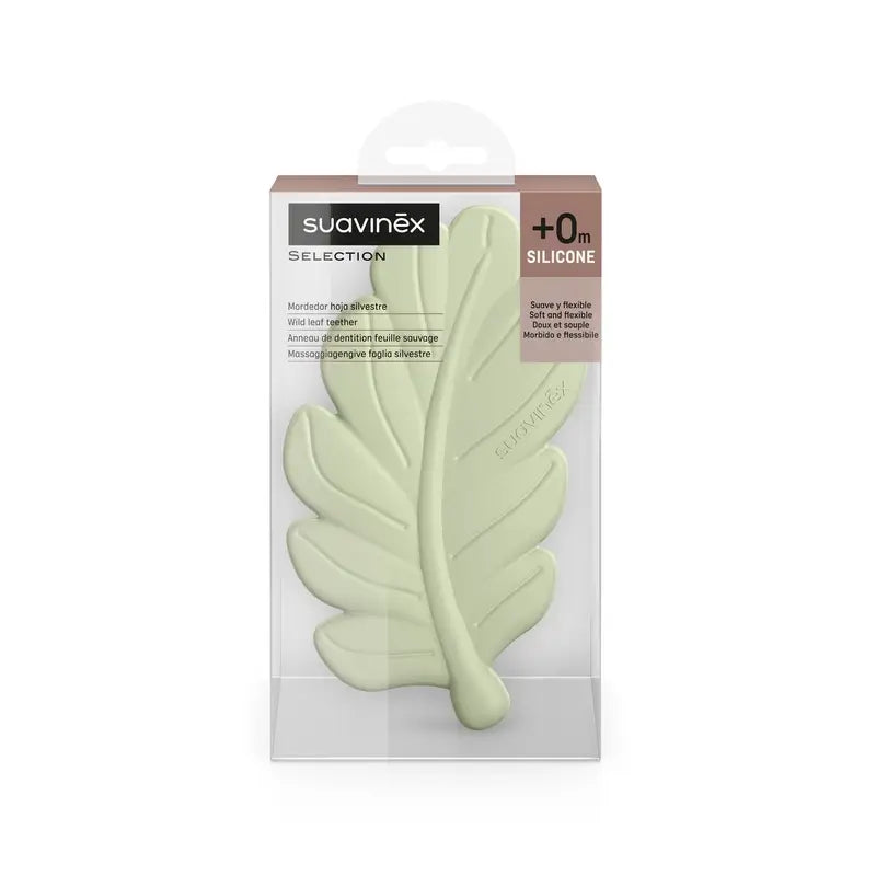 Suavinex Beißring Silikon Blatt Beißring, Poesie Grün