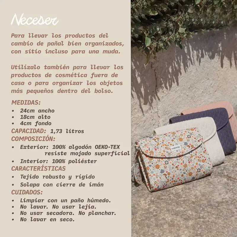 Suavinex Newborn Kulturtasche aus Stoff, grau