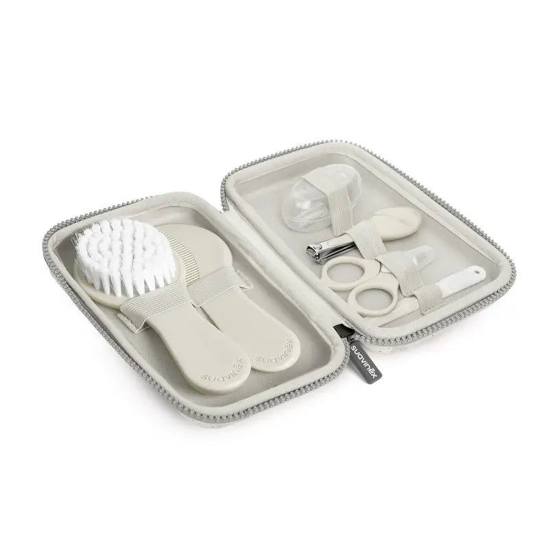 Suavinex Baby-Maniküre-Set Kulturtasche, Grau