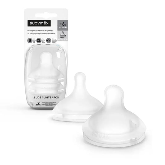 Suavinex Pack 2 Sauger Sx Pro Silikon, sehr dichte Strömung (Xl)