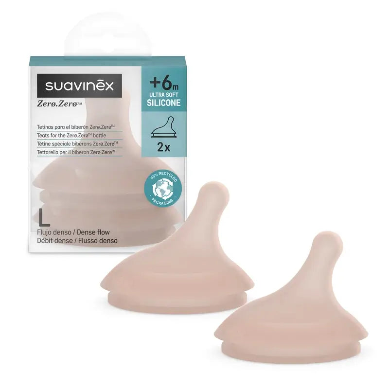 Suavinex Pack 2 Sauger Zero Zero Dense Flow (L), +6 Monate, Deep