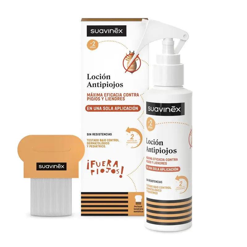 Suavinex Pack Anti-Läuse-Lotion 125 ml + Läusenetz, +2 Jahre alt