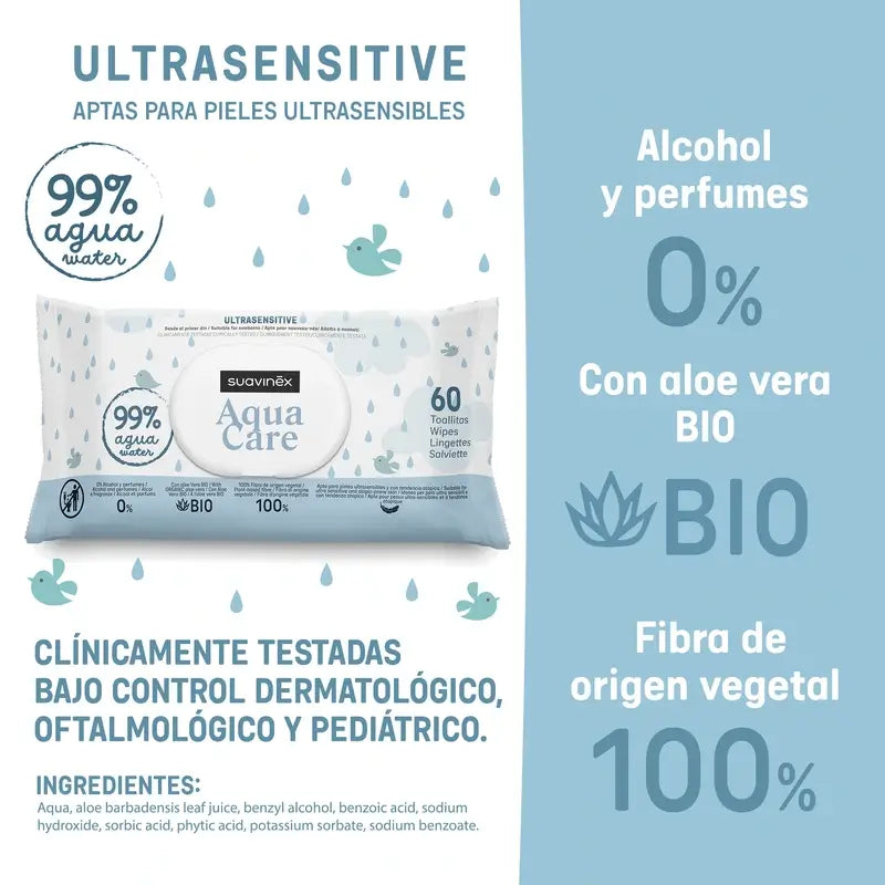 Suavinex Aqua Care Tücher, 60 Stück