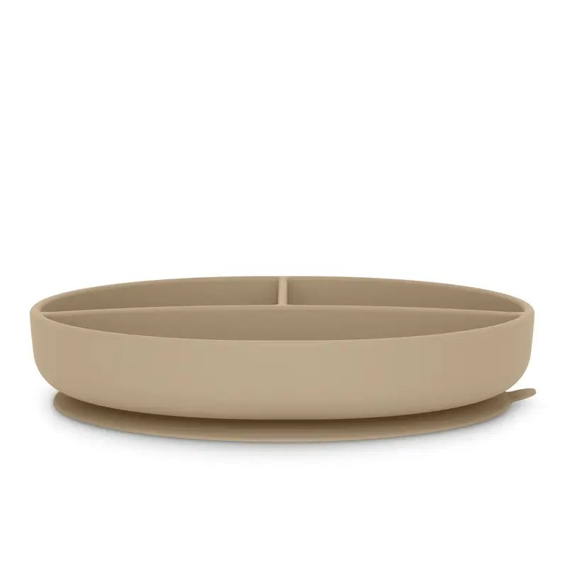 Suavinex Silikonteller mit Saugnapf und Unterteilungen, +6 Monate, Beige