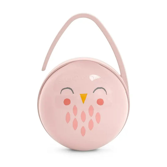 Suavinex Premium Baby Schnuller Halterung. Zum Tragen von 2 Schnullern. Tragbare Schnullertasche. Schnullerkoffer. Farbe Rosa