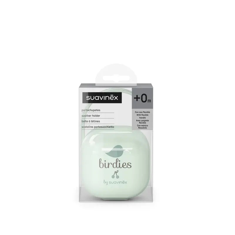 Suavinex Schnuller Halter +0 Monate Birdies Grün