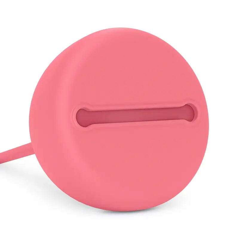 Suavinex Silikon Schnullerhalter mit Griff, +0 Monate, Fuchsia