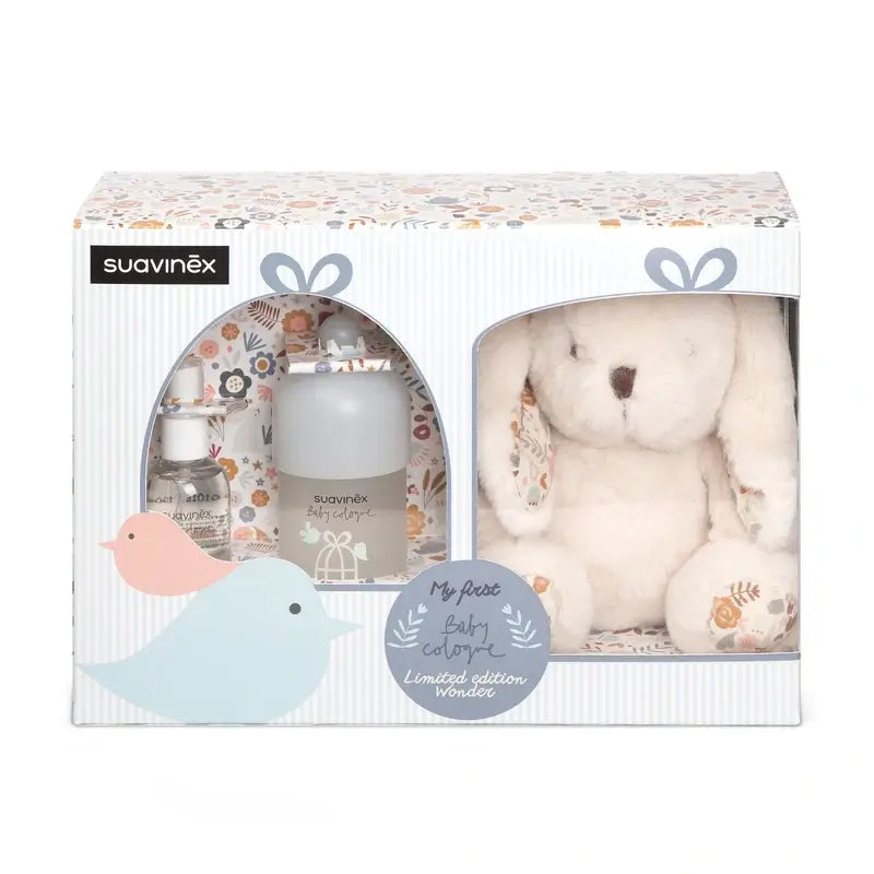 Suavinex Baby Layette mit Baby Cologne 100 ml + Reiseformat 50 ml + Baby Plüschtier