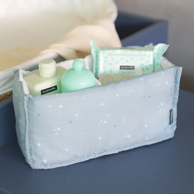 Suavinex Baby Geschenk Babymilch 300 ml + Baby Köln Erinnerungen 100 ml + Tücher + Beißring, blau