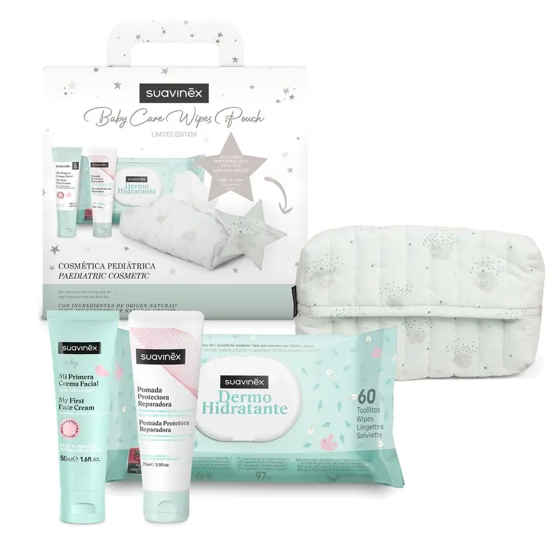 Suavinex Neugeborenes Baby-Geschenk mit Stofftücher-Halter, blau