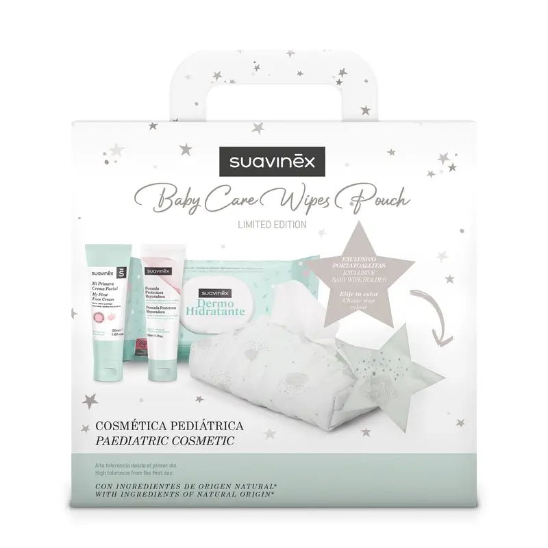 Suavinex Neugeborenes Baby-Geschenk mit Stofftücher-Halter, blau