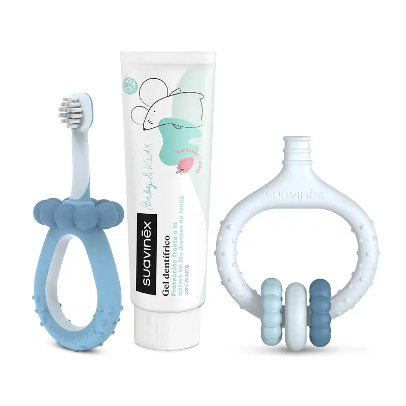 Suavinex Zahnpflege Starter Set +0 Monate, Blau