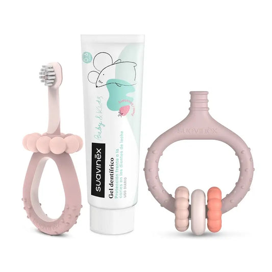 Suavinex Zahnpflege Starter Set +0 Monate, Rosa