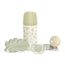 Suavinex Geschenk-Set Schnuller + Schnuller + Flasche 270 ml (M) + Beißring, Grün
