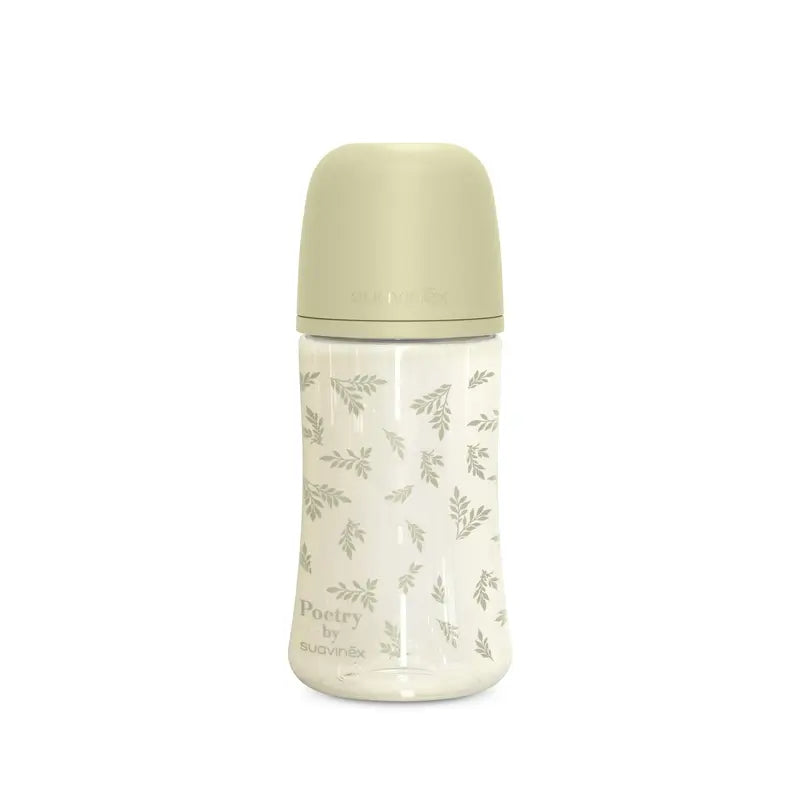 Suavinex Geschenk-Set Schnuller + Schnuller + Flasche 270 ml (M) + Beißring, Grün