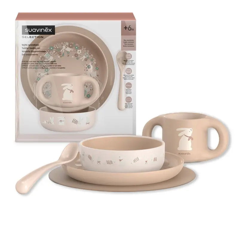 Suavinex Baby-Geschirr +6 Monate, Rosa
