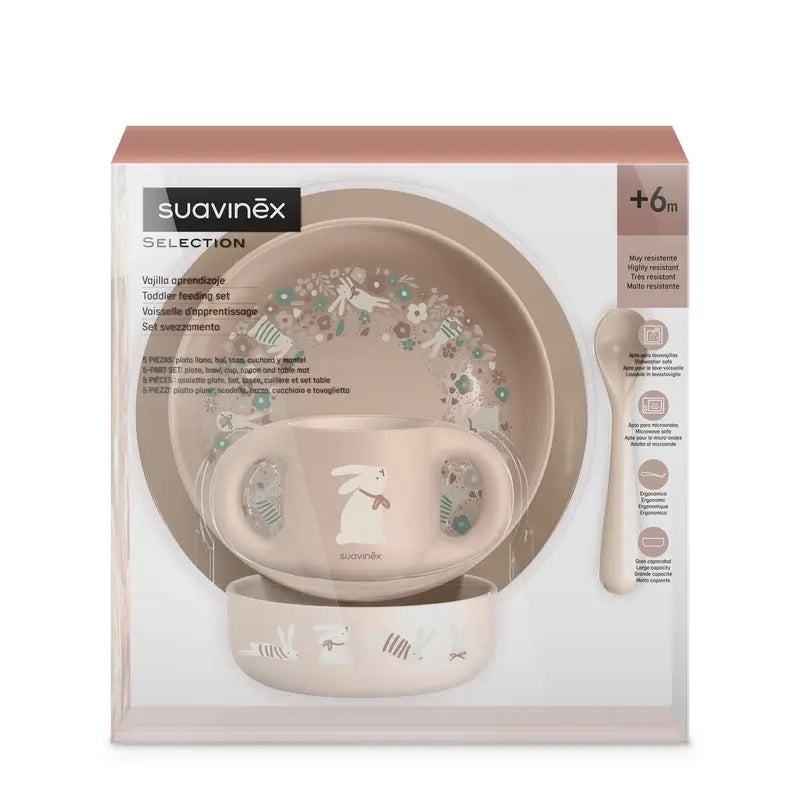Suavinex Baby-Geschirr +6 Monate, Rosa