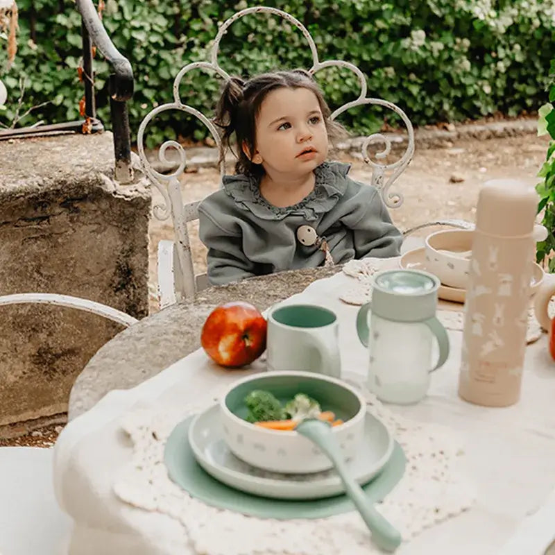 Suavinex Baby-Geschirr +6 Monate, Weiß Grün