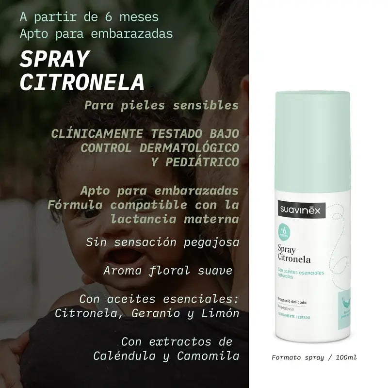 Suavinex Citronella Spray, +6 Monate und Schwangere, 100 Ml