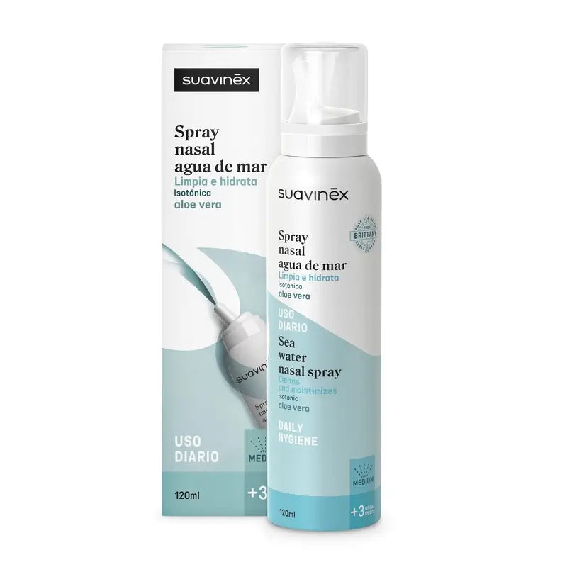 Suavinex Isotonisches Nasenspray für Kinder, +3 Jahre, tägliche Hygiene, 120 ml