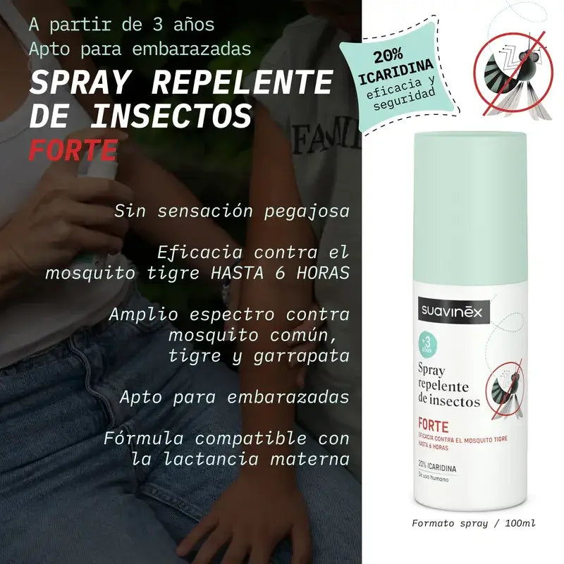 Suavinex Mückenschutzspray Forte, +3 Jahre und schwanger, 100 Ml