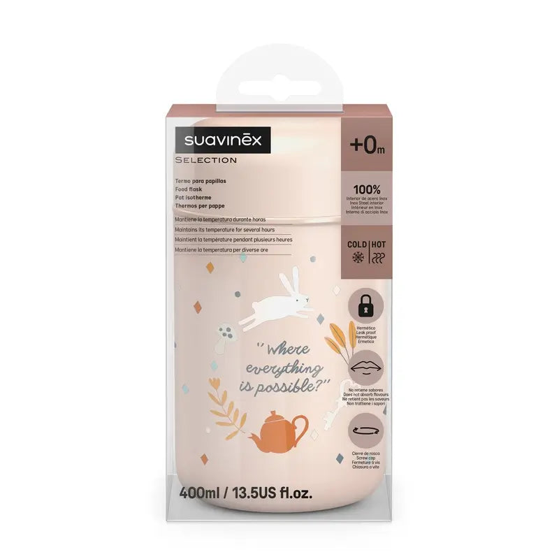 Suavinex Papillero Thermoskanne 400 Ml, Wunderland Rosa