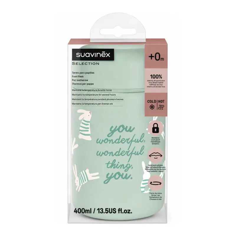 Suavinex Papillero Thermoskanne 400 Ml, Wunderland Grün