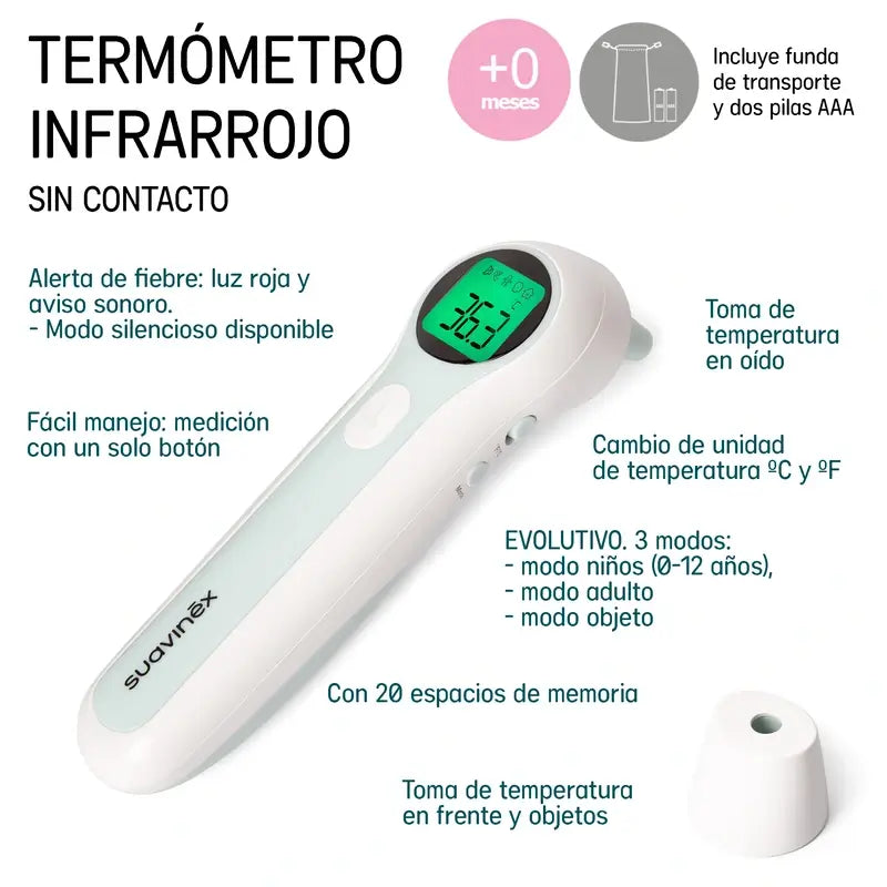 Suavinex Infrarot-Thermometer mit Tragetasche und Batterien