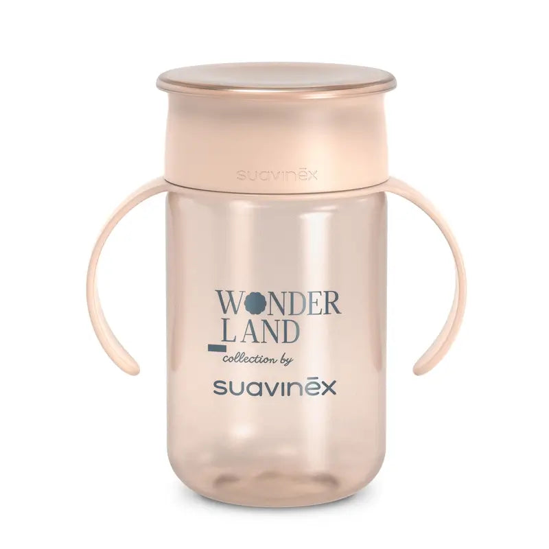 Suavinex 360 Auslaufsicherer Becher 340 ml, +12 Monate, Wonderland Pink