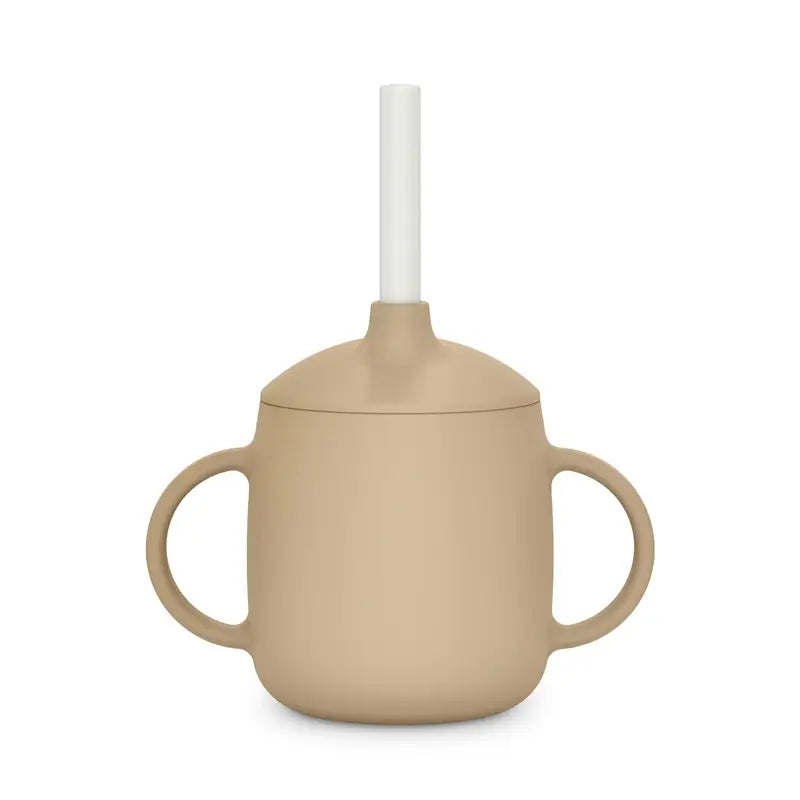 Suavinex 3-in-1 Silikon Lerntasse, +6 Monate, Beige